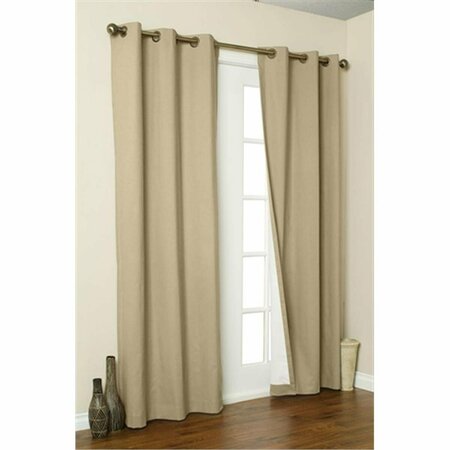 ESCENOGRAFIA Thermalogic Insulated Solid Color Grommet Top Curtain Panel Pairs - Khaki - 160 x 84 in. ES2842999